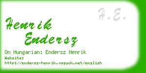 henrik endersz business card